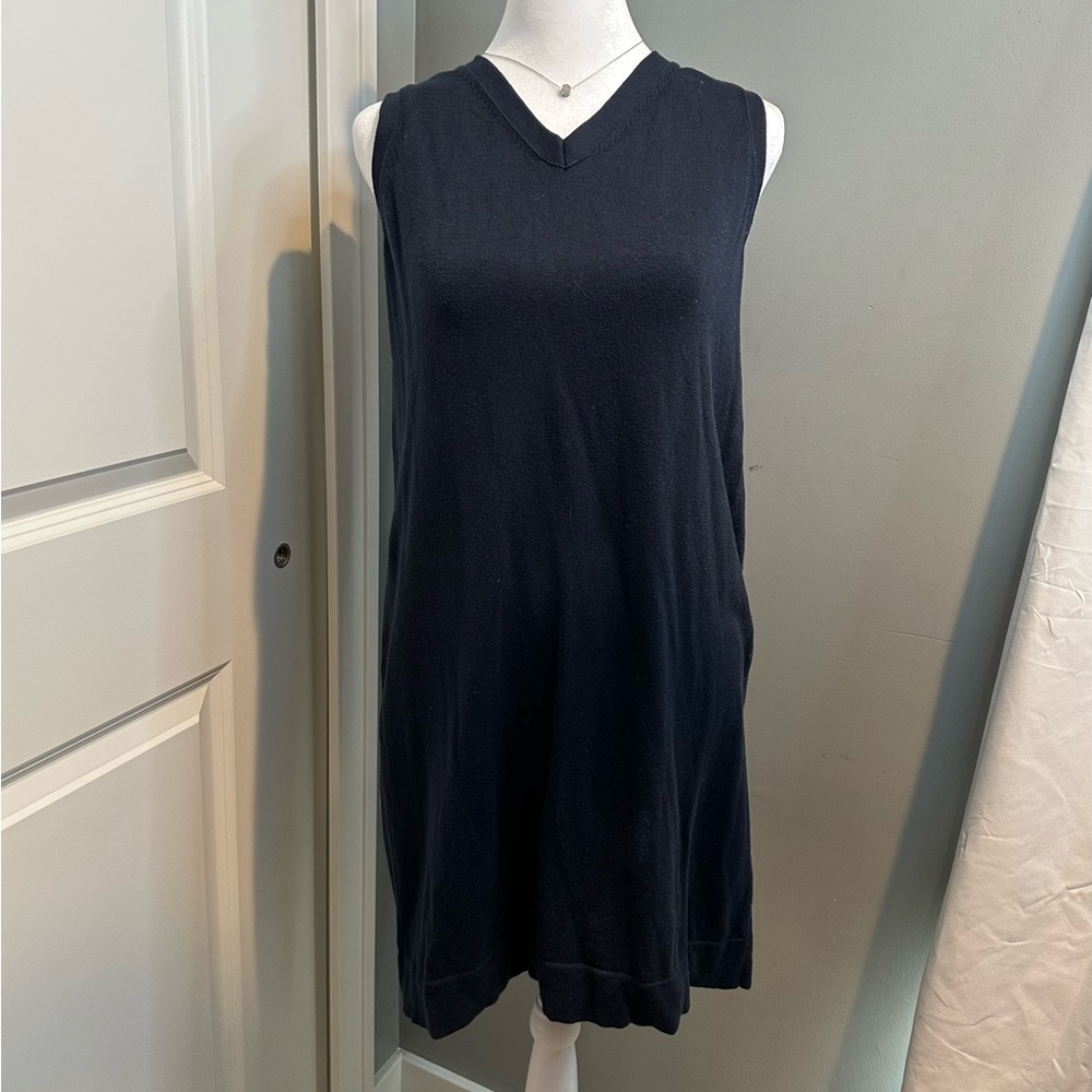 J. Jill V-neck Sweater Dress Navy Size Medium Petite